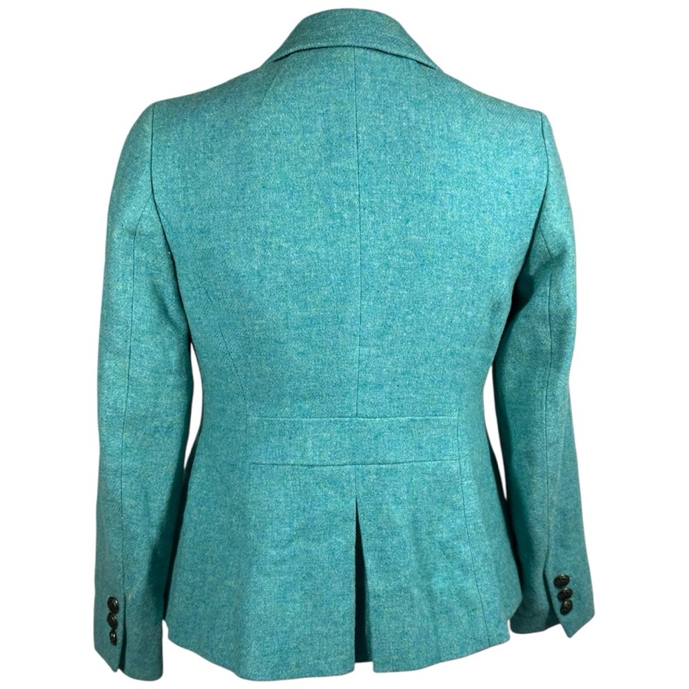 Talbots Wool Blend Teal Blue Blazer 2 Petite Single Breasted Structured Tailored - Picture 4 of 9